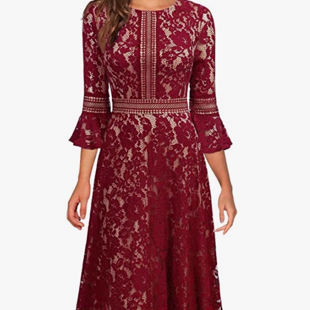 Lace Dress, Bell Sleeves, Full length, brand new .